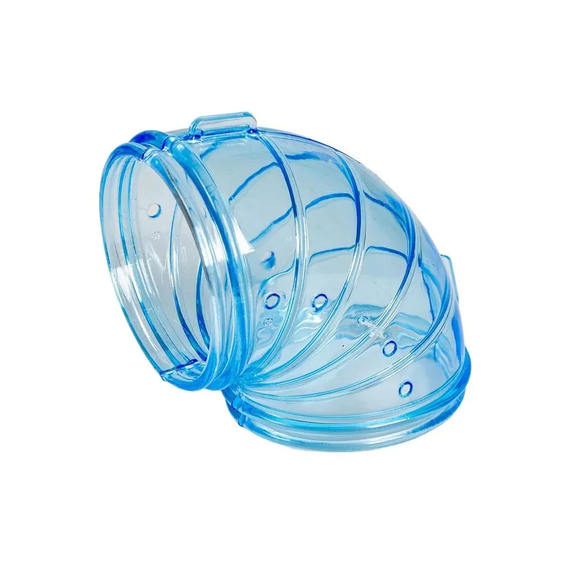 Acessório Tubo Curva Azul Gaiola Hamster 12 Unidades Pet Roe
