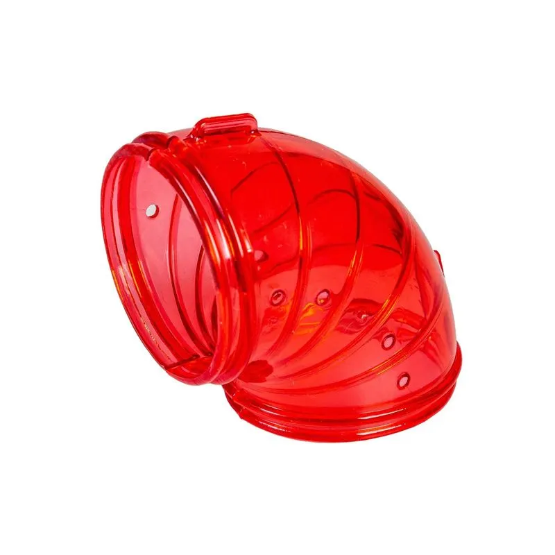Acessório Tubo Curva Vermelho Gaiola Hamster 12 Unidades Pet