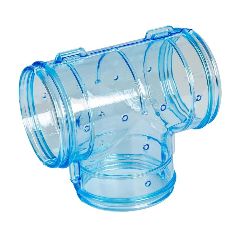 Acessório Tubo T Azul Gaiola Hamster 6 Unidades Pet Roe Jel
