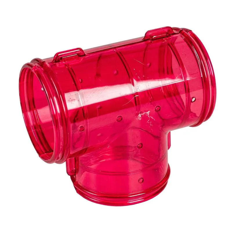 Acessório Tubo T Vermelho Gaiola Hamster 6 Unidades Pet Roe