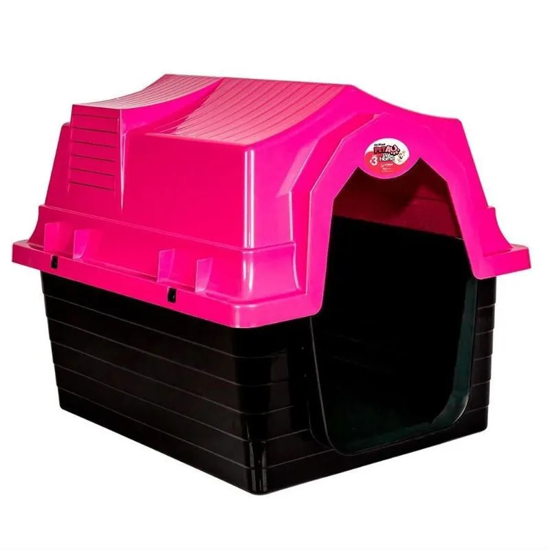 Casinha Cães E Gatos Pet Au N1 Rosa - Jel Plast