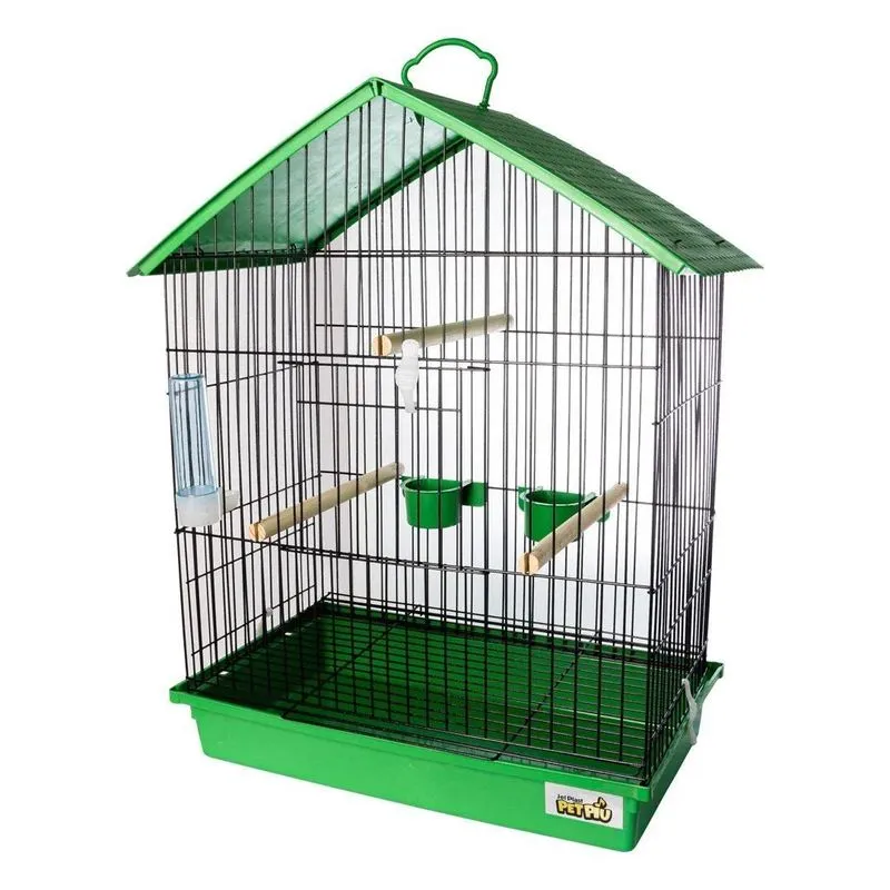 Gaiola Calopsita Teto Plástico Black/verde Pet Piu Jel Plast