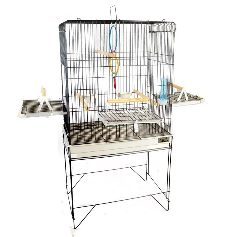 Gaiola Calopsita Viveiro Triplex Confort - Branco/black