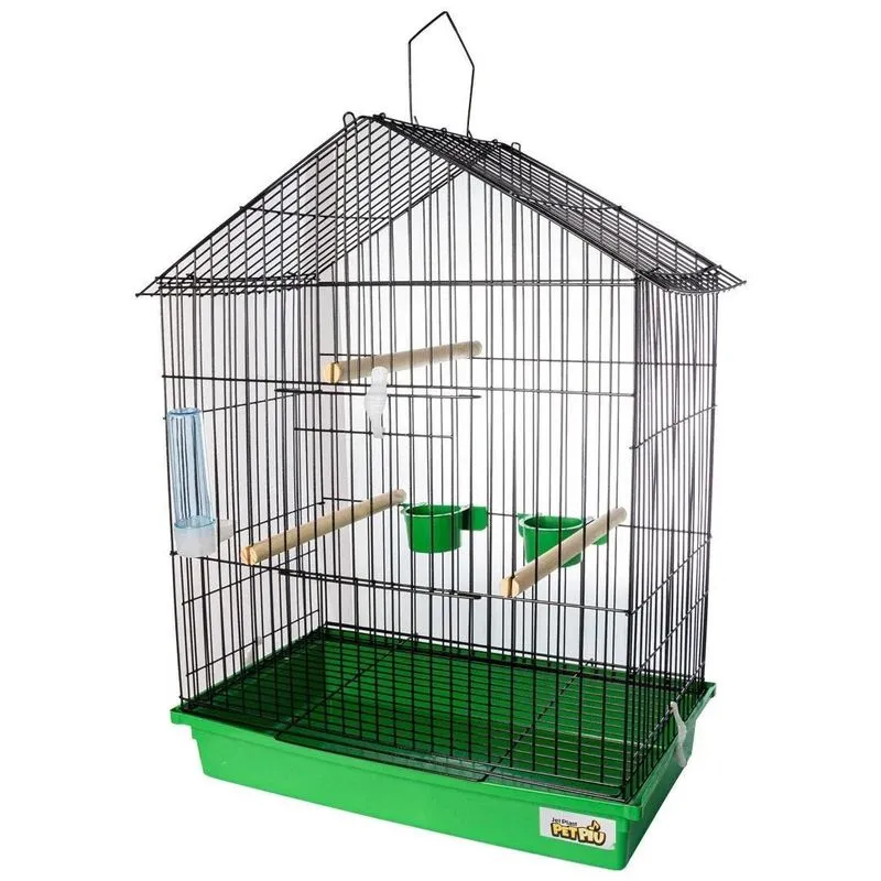 Gaiola Calopsita Teto Aramado Black/verde Pet Piu Jel Plast