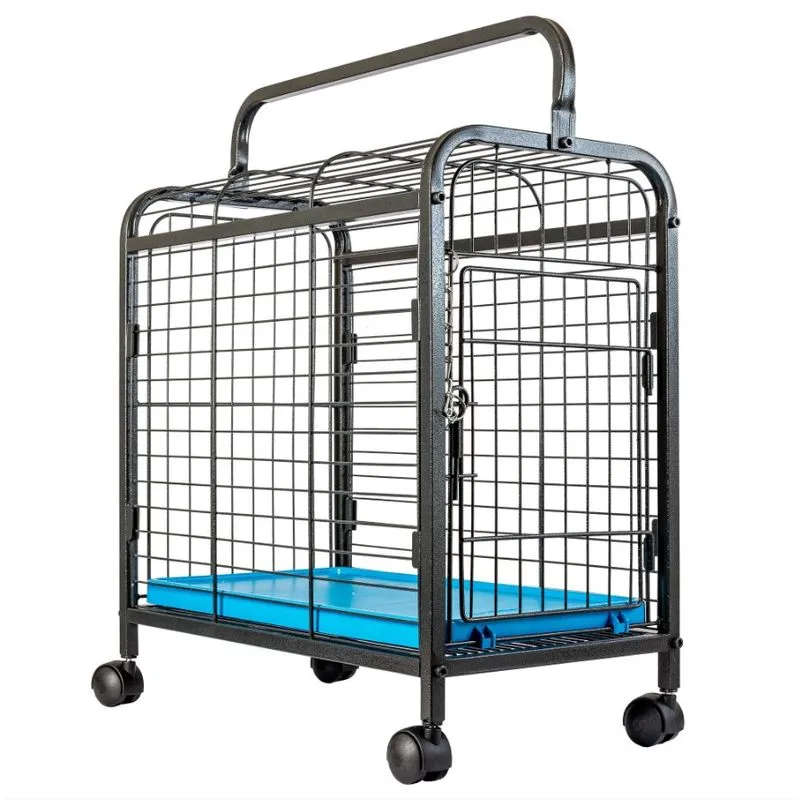 Gaiola De Transporte Para Pets Cor Preto E Azul Jel Plast Pet Au