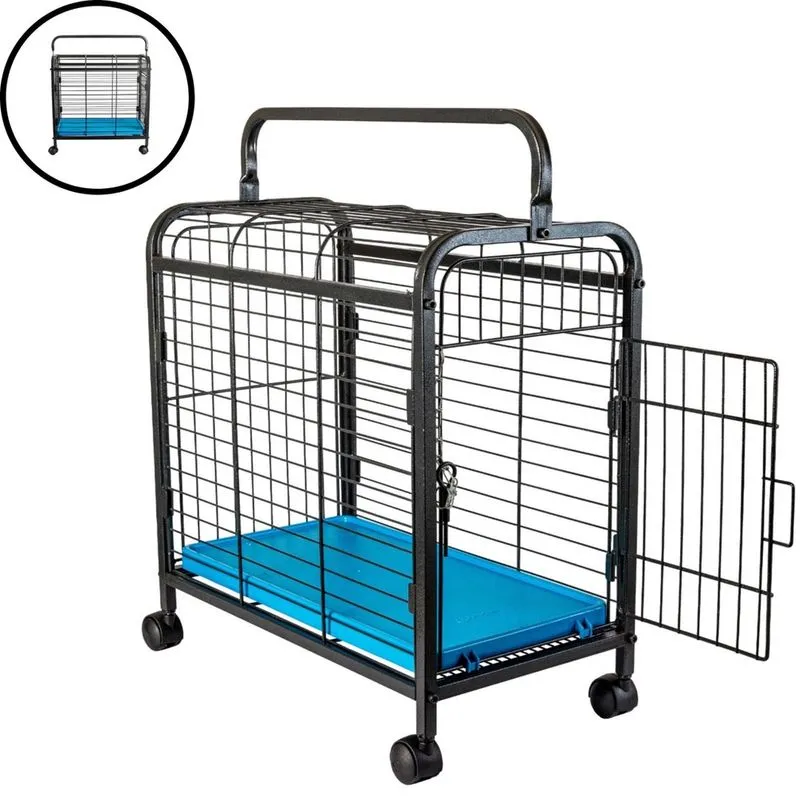 Gaiola Transporte Canil Portátil Levapet Black Segurança Conforto para Animais de Estimação