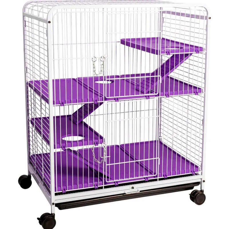 Viveiro Fauna Pet Roe Luxo Branco Lilás Médio