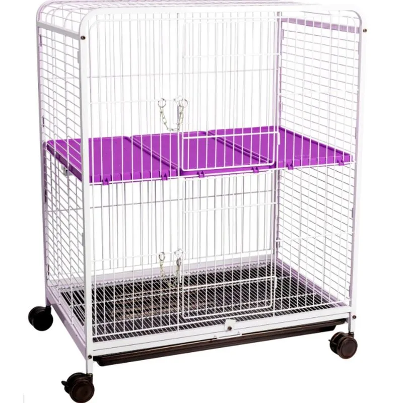 Viveiro Fauna Pet Luxo Médio Multiuso Branco Lilás