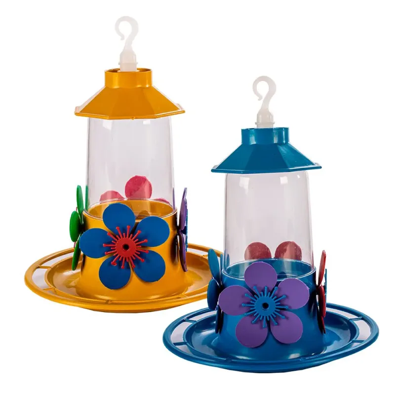 Kit 2 Bebedouro para Beija-flor 250ml Luxo com Chapéu. Cores mistas.