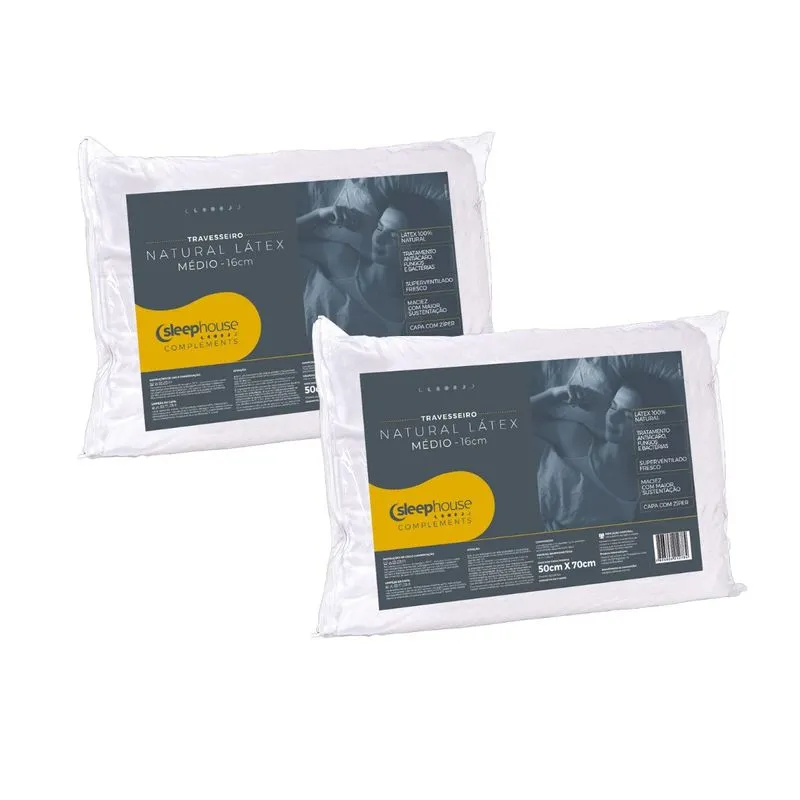 Conjunto de Travesseiros 50x70 Cm - Látex Medio - Sleep Complements U