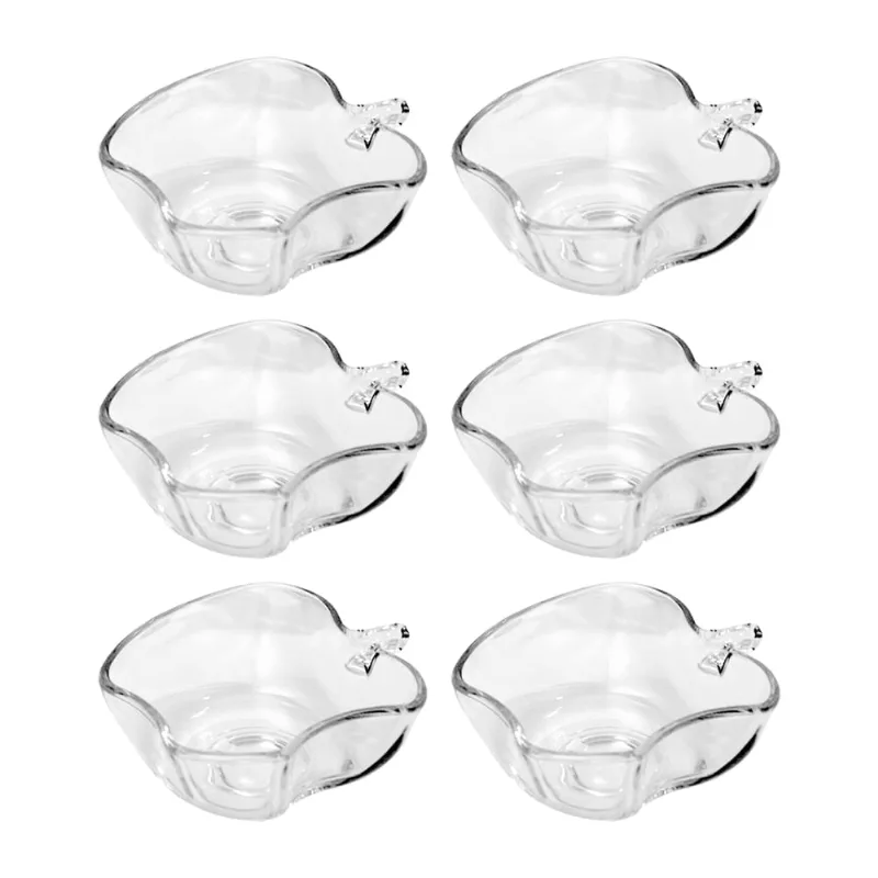Jogo de Tigelas Maçã Vidro Cristal 6 Peças Útil Bazar 410702W