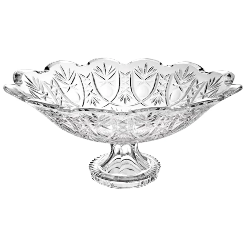 Fruteira de Mesa com Pé em Vidro Cristal Útil Bazar 30cm 340722W