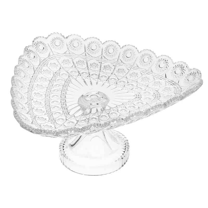 Prato para Bolo com Pé em Vidro Cristal Útil Bazar 31cm 741017W