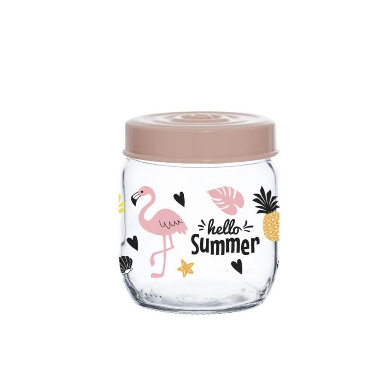 Pote Decorado Vidro Útil Bazar 425ml 171341060