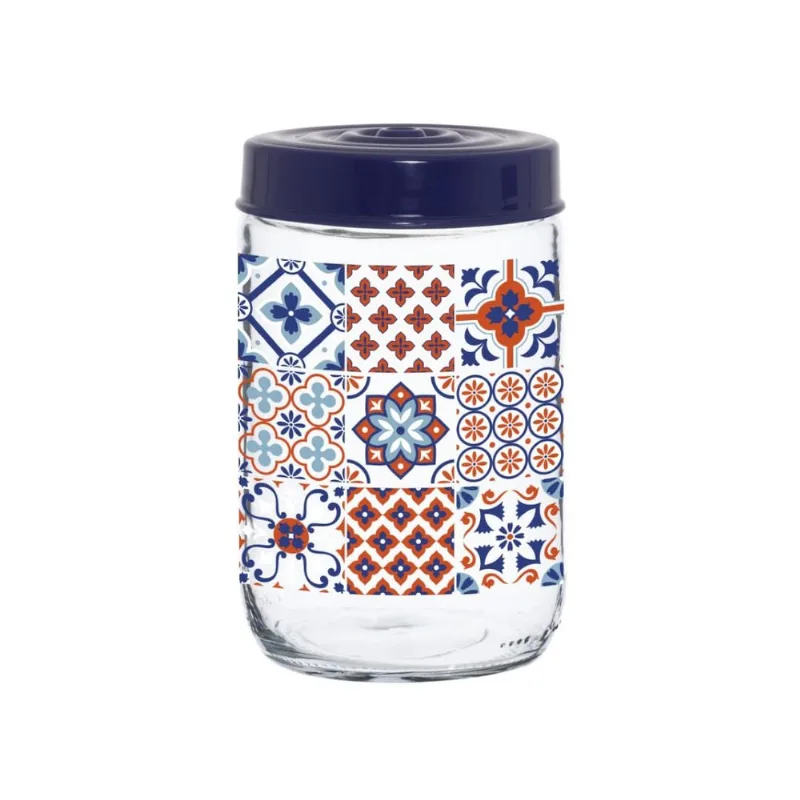 Pote Decorado Vidro Útil Bazar 660ml 171441063
