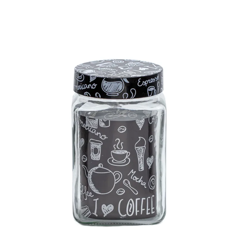 Pote Quadrado Vidro com Tampa Café Útil Bazar 1,5L 231015810