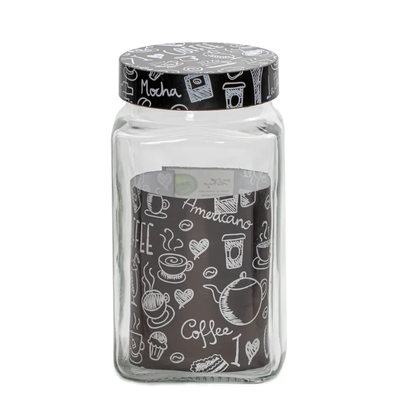 Pote Quadrado Vidro com Tampa Café Útil Bazar 2L 231016809