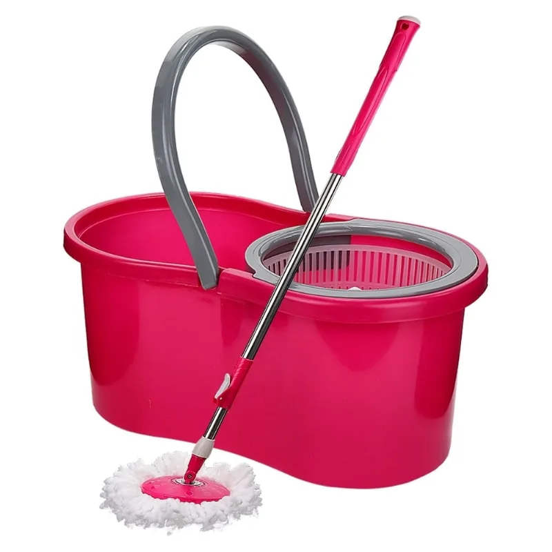 Balde Mop Giratório com Centrifuga Pink Útil Bazar 14L RF185