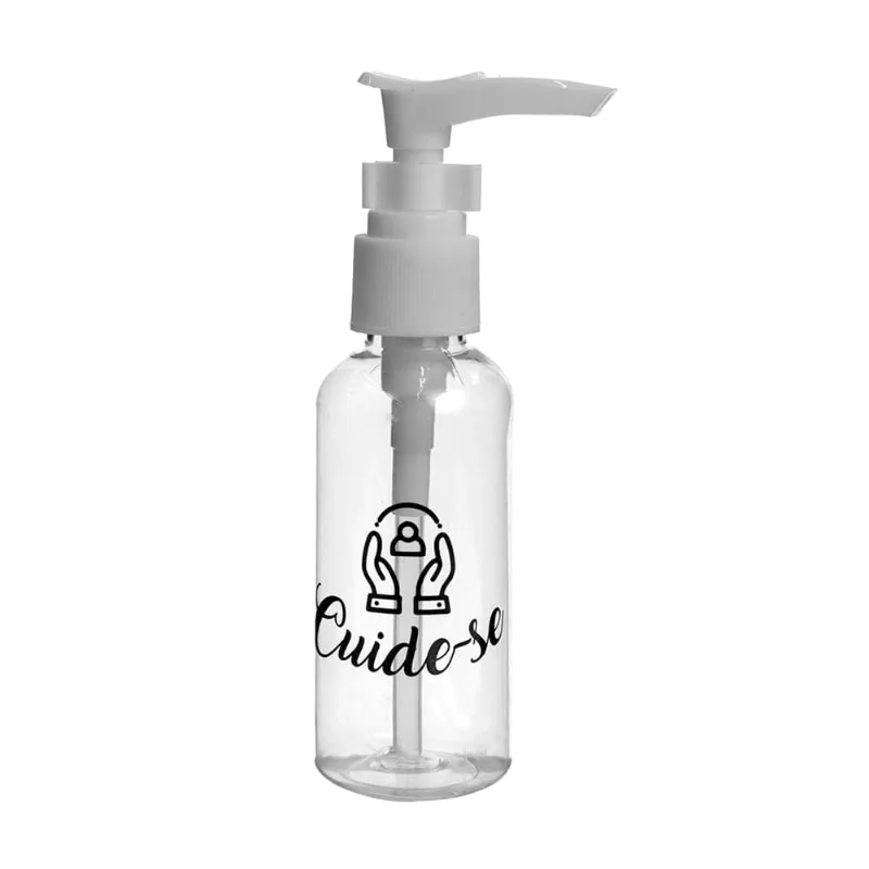 Frasco com Válvula para Gel Plástico Transparente com Frase 60ml Útil Bazar RF218