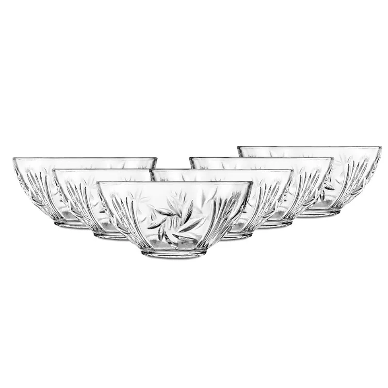 Jogo Bowl Vidro Decorado 6pcs Útil Bazar RF730