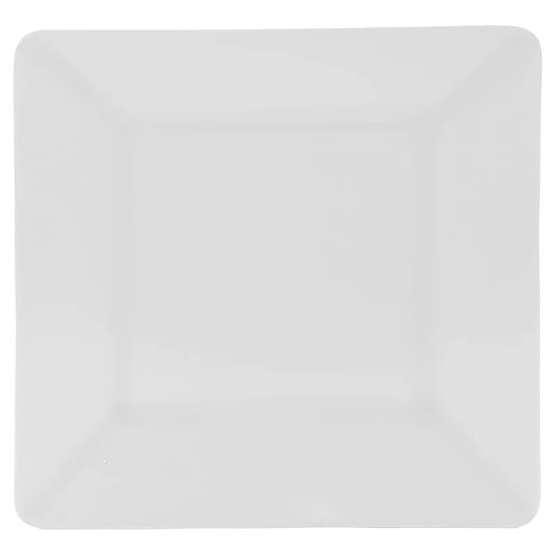 Prato Quadrado em Melamina Branco Útil Bazar 20cm RF862