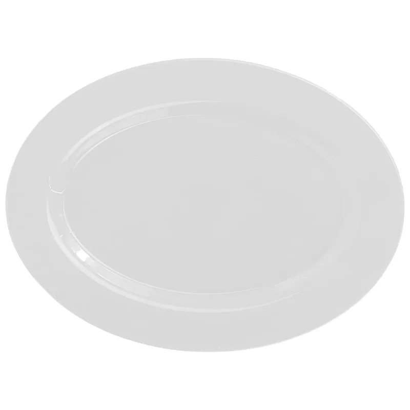 Bandeja Oval em Melamina Branca Útil Bazar 40cm RF868
