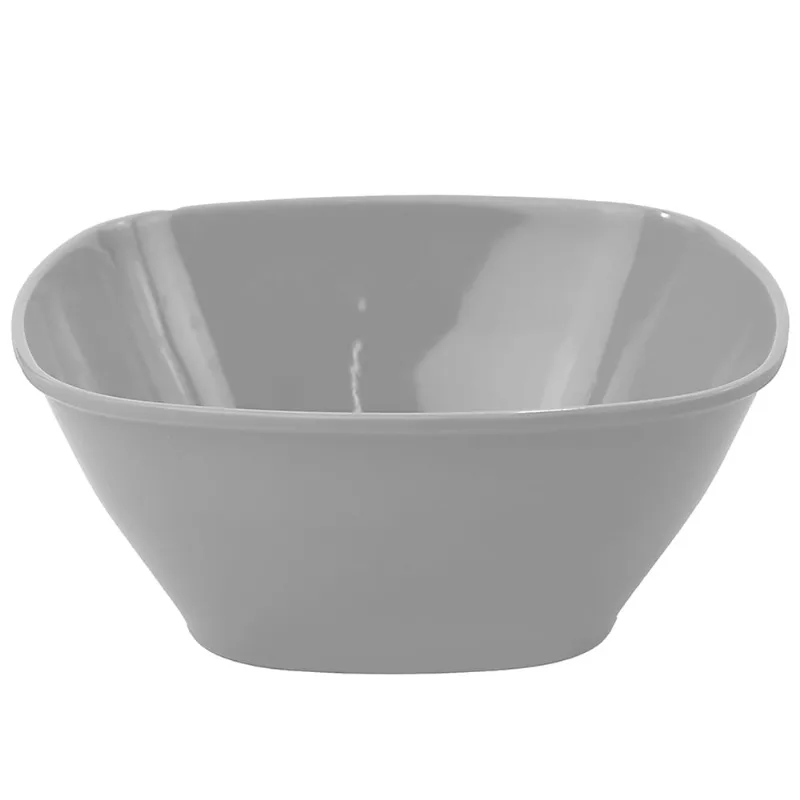 Tigela em Melamina Cinza Quadrada Útil Bazar 25cm RF876