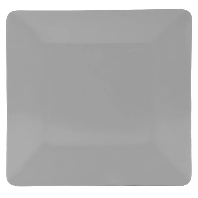 Prato Quadrado em Melamina Cinza Útil Bazar 21cm RF893