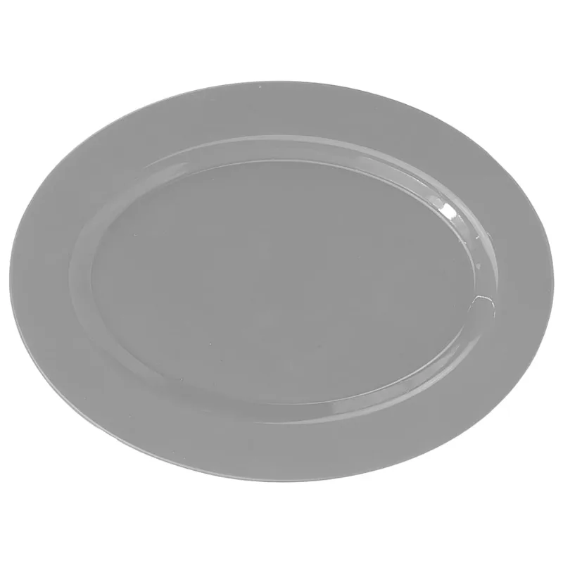 Travessa Oval em Melamina Cinza Útil Bazar 40cm RF899
