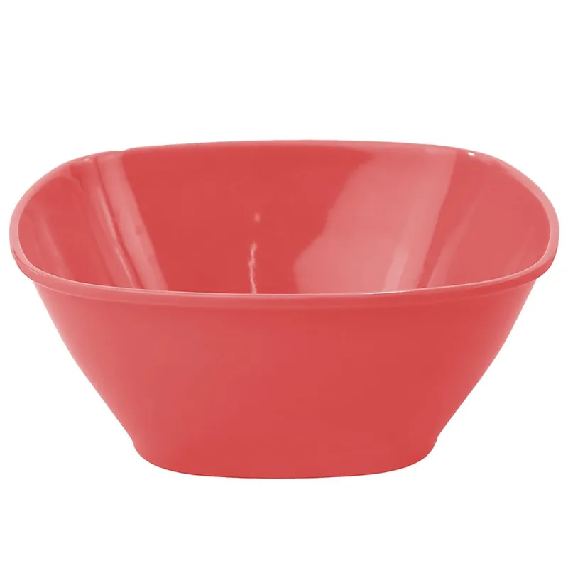 Tigela em Melamina Coral Quadrada Útil Bazar 25cm RF907