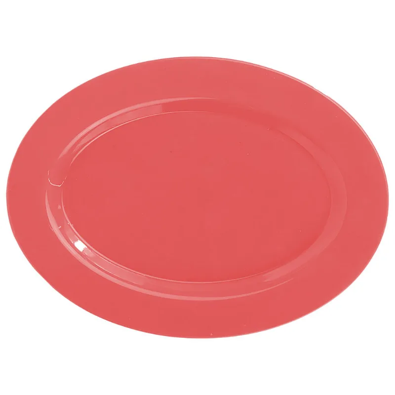 Travessa Oval em Melamina Vermelha Coral Útil Bazar 25cm RF927