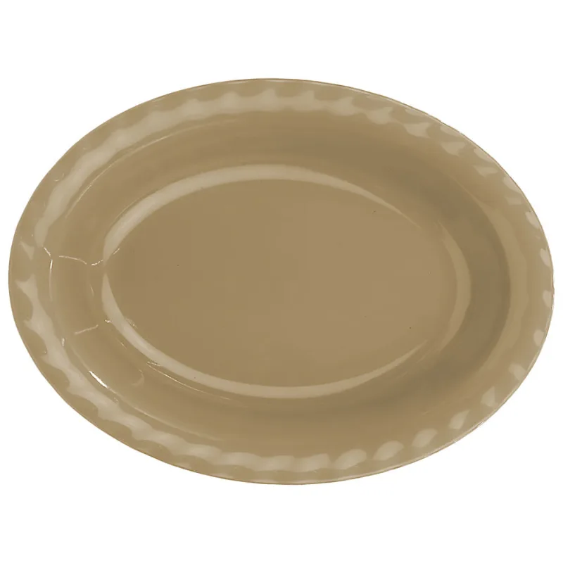 Travessa Oval Funda em Melamina Bege Útil Bazar 30cm RF949