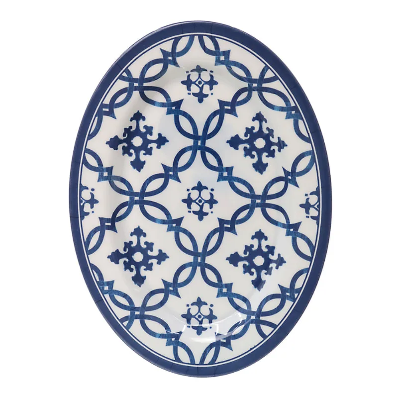 Travessa em Melamina Decorada Oval Útil Bazar 40cm RF1022