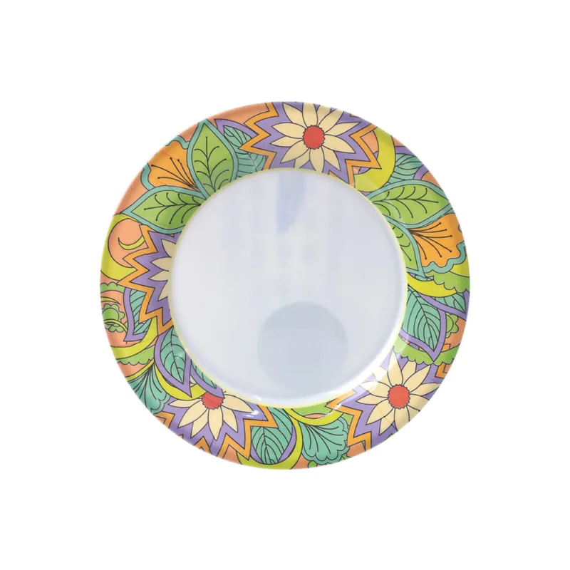 Prato para Sobremesa em Melamina Decorado Útil Bazar 20cm RF1046