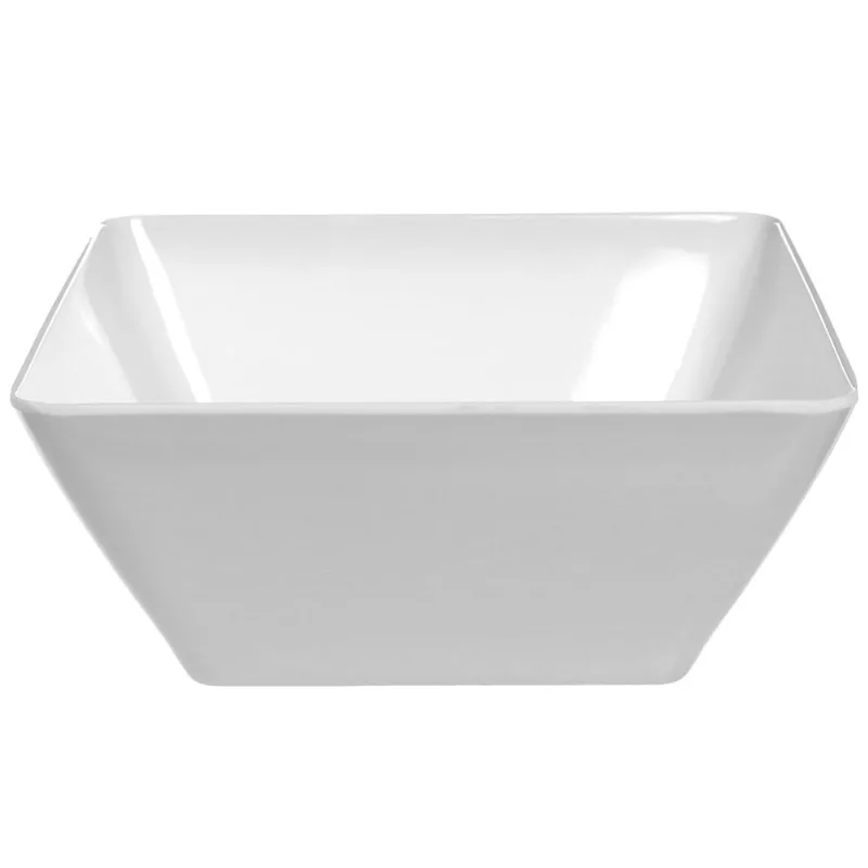 Saladeira Quadrada em Melamina Branco Útil Bazar 25x17cm RF1069