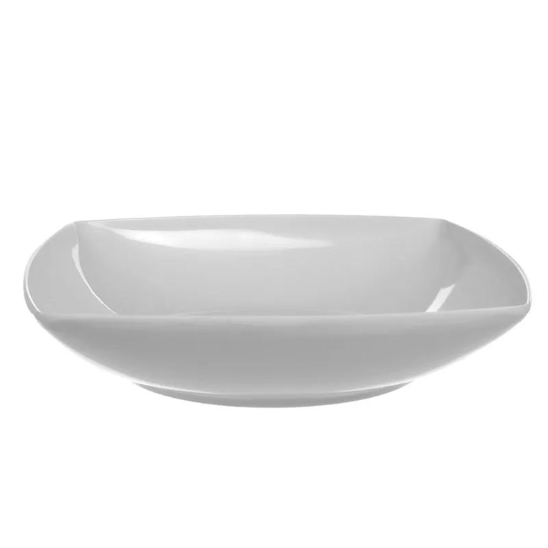 Tigela Quadrada em Melamina Branco Útil Bazar 23x15cm RF1108