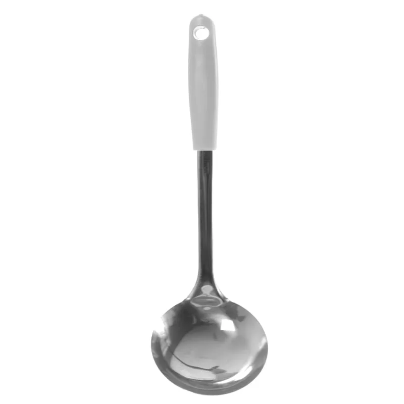 Concha Inox com Cabo Branco Útil Bazar 33cm RF417