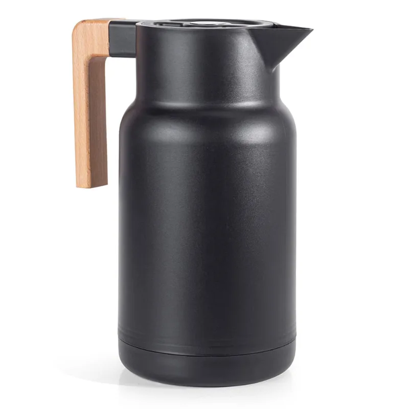 Garrafa Térmica Wood Fashion Preta 1L Útil Bazar RF710