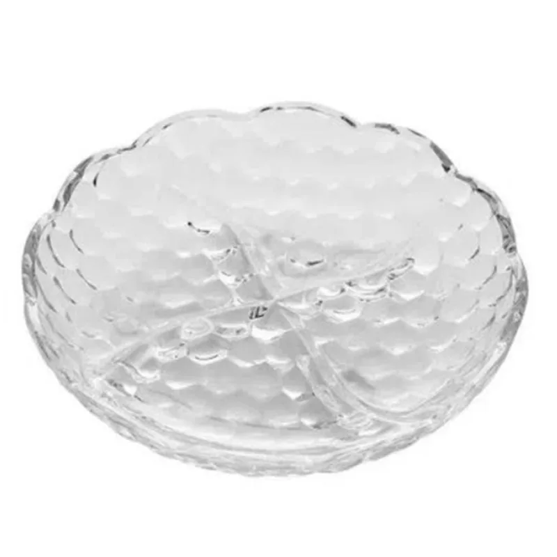 Petisqueira Em Vidro Cristal Com 4 Divisórias Bubble