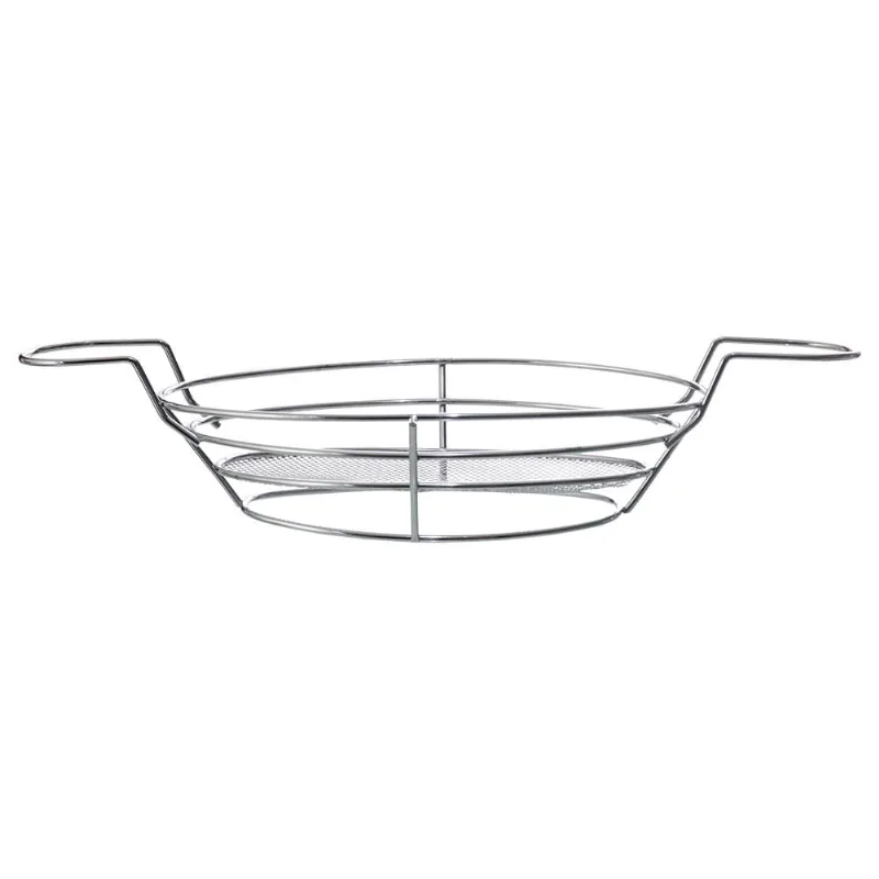 Cesta Oval com Alças Aramado Prata Útil Bazar 37x16,5cm RF569