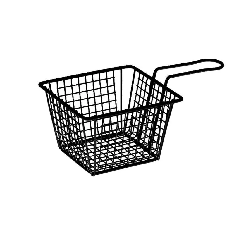 Cesta para Servir Funda Aramado com Cabo Preta Útil Bazar 16x10cm RF574