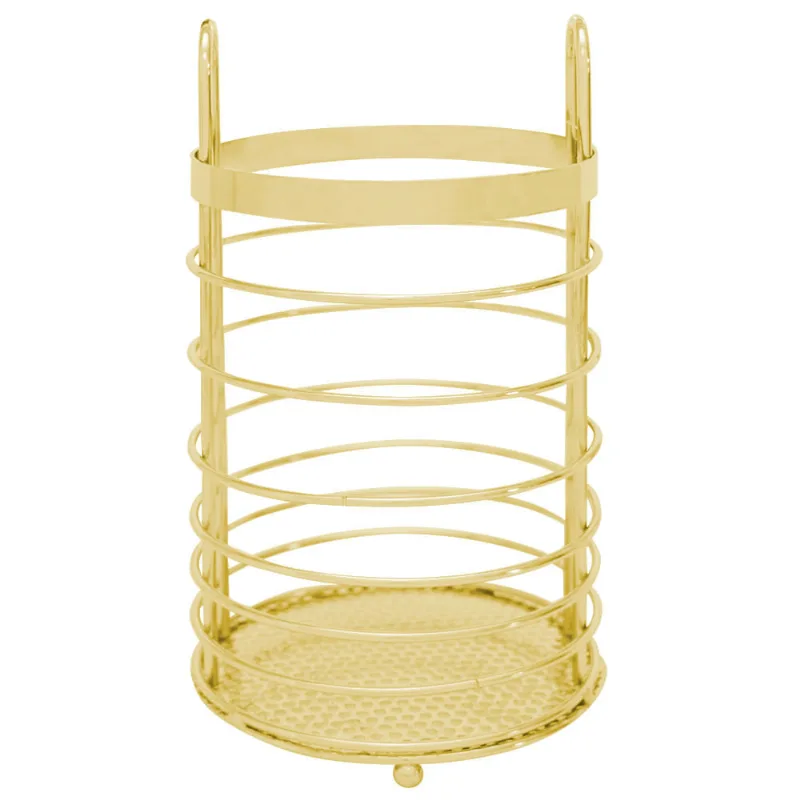 Escorredor de Talheres Redondo Aramado Dourado 20cm RF588