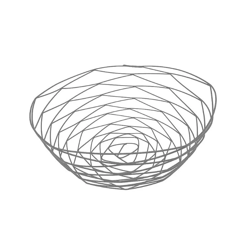 Cesta Oval Aramado Prata Útil Bazar 26x30cm RF592