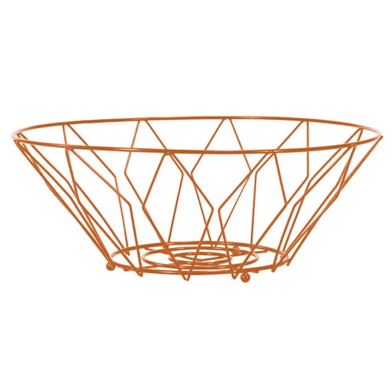 Fruteira de Mesa Triângulos Aramado Rosé Útil Bazar 10x26cm RF612