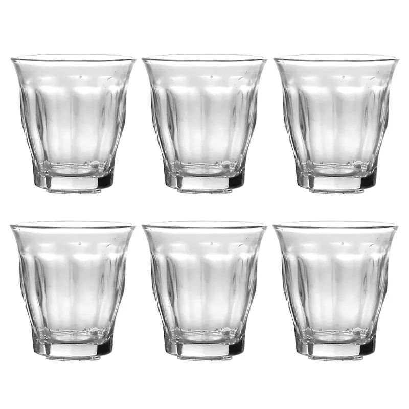 Jogo de Copos em Vidro Cristal 6 Peças Útil Bazar 80ml RF1303