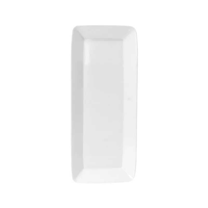 Travessa Retangular em Melamina Branco Útil Bazar 11x26cm RF1362