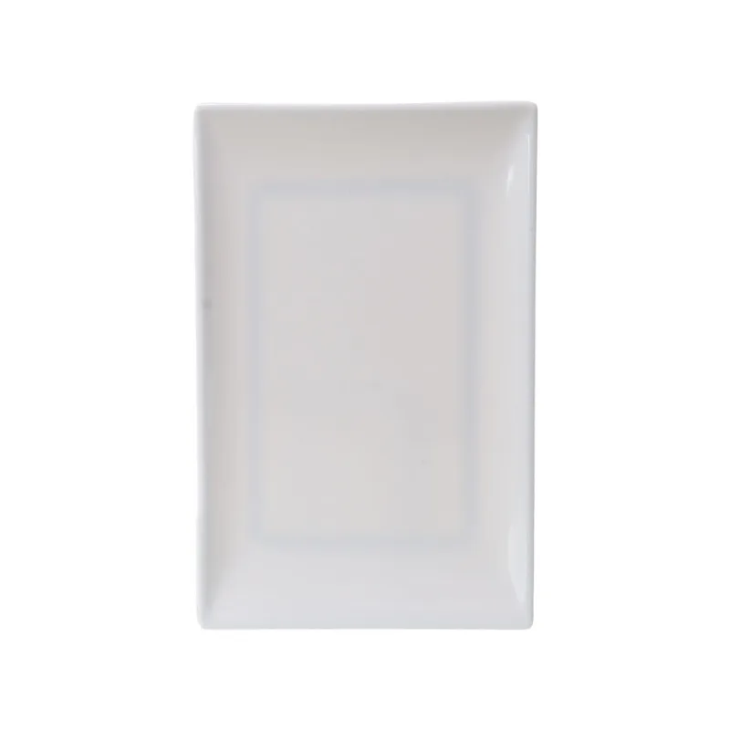 Travessa Retangular em Melamina Branco Útil Bazar 14x22cm RF1364