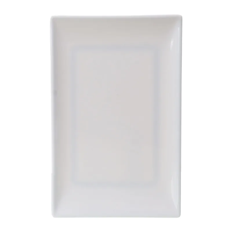 Travessa Retangular em Melamina Branco Útil Bazar 16x25cm RF1365