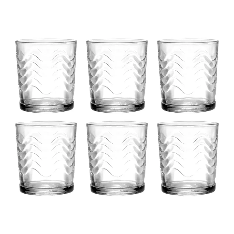 Jogo de Copos Vidro 6 Peças Útil Bazar 265ml RF1307A