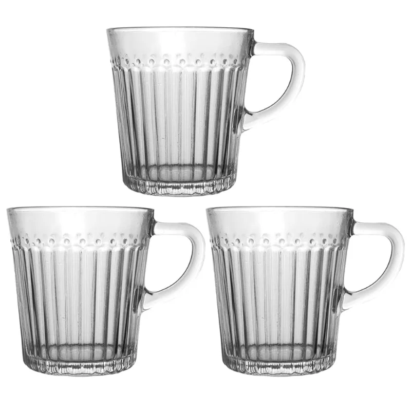 Jogo de Canecas Vidro 3 peças Útil Bazar 270ml